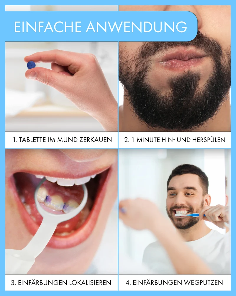 Plaque-Detektiv Starter-Set I Erkenne deine Schwachstellen beim Zähneputzen I Gib Karies und Parodontitis keine Chance