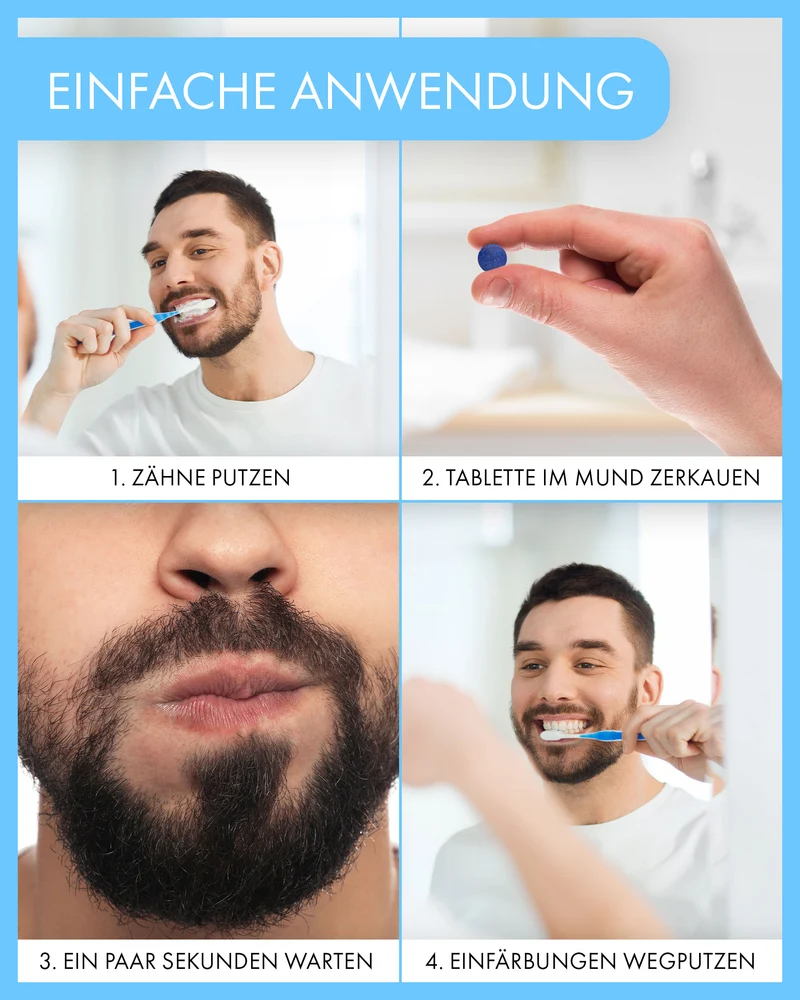 40x ORAL PREVENT Plaque Färbetabletten - Zahnfärbetabletten für Kinder/Erwachsene - Kautabletten - Zahnbelag einfärben - Erythrosinfrei