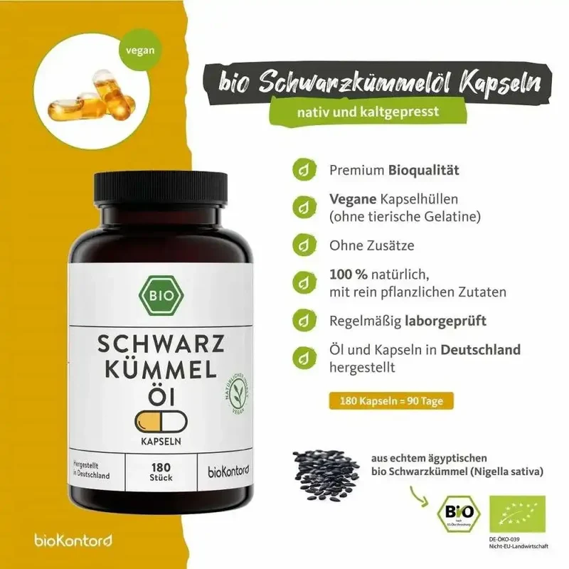 Bio Schwarzkümmelöl Kapseln