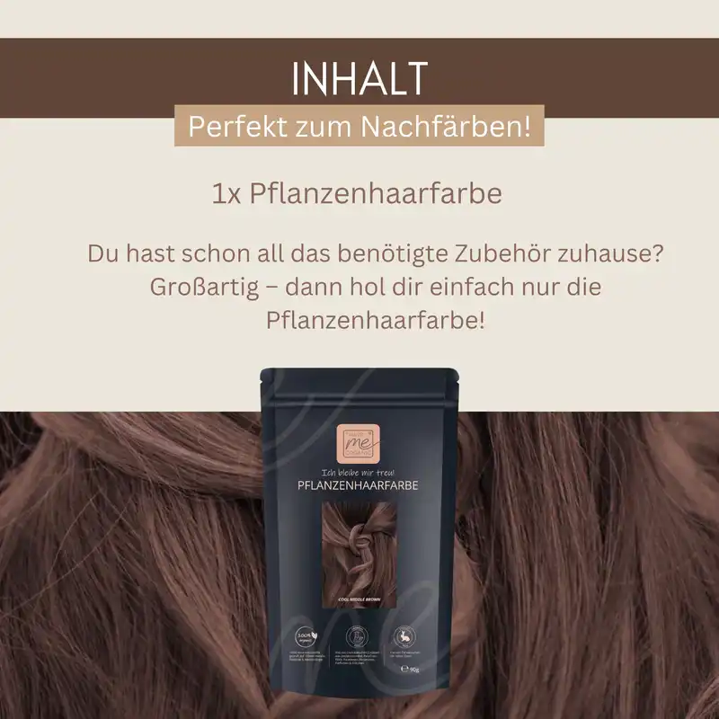 Profi-Pflanzenhaarfarbe "kühles mittleres Braun - cool middle brown"