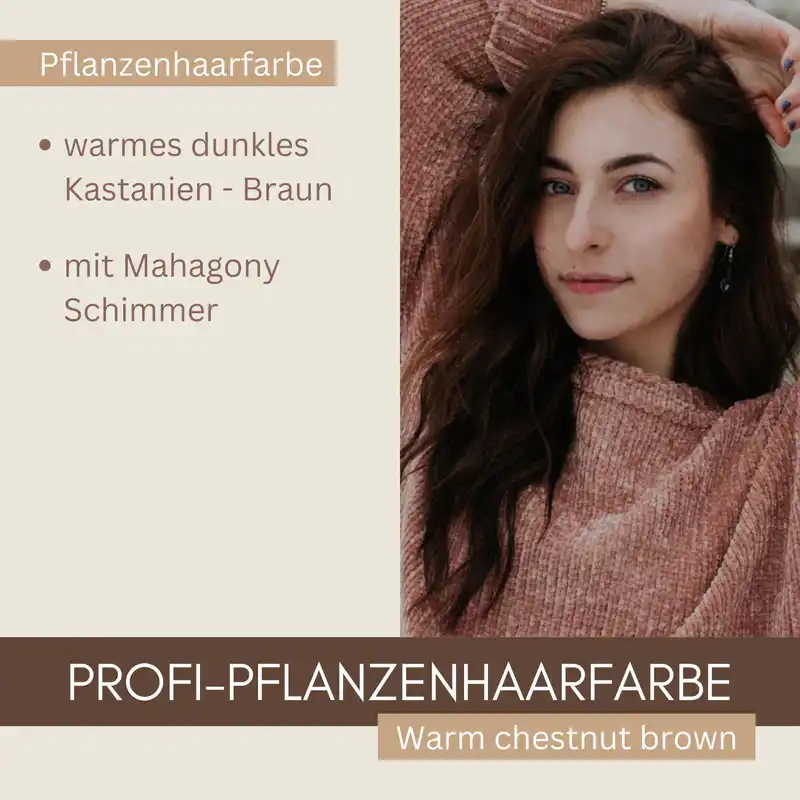 Profi-Pflanzenhaarfarbe "warmes Kastanien braun - warm chestnut brown"