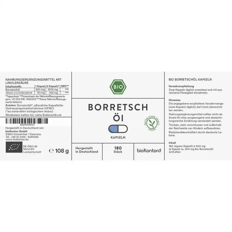 Bio Borretschöl 180 Kapseln