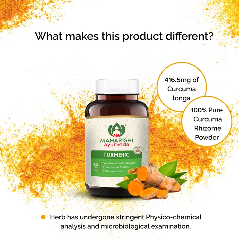 Organic Turmeric | Certified by ECOCERT | 60 Tablets Pack