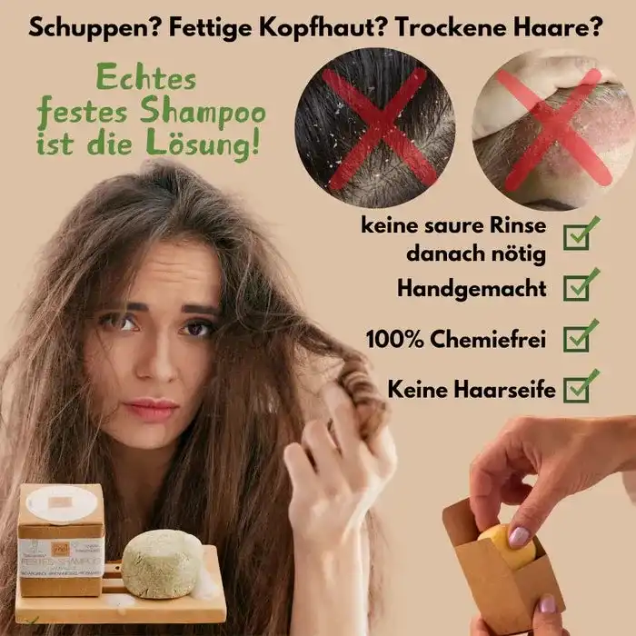 Festes Shampoo "sensitive" für empfindliche, gereizte Kopfhaut 40g handgemacht! (vegan)