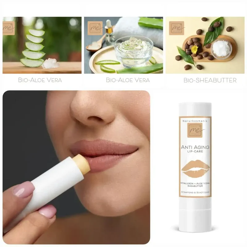 ANTI-AGING LIP-CARE Lippenpflegestift mit Propolis, Hyaluron, Aloe Vera + Sheabutter