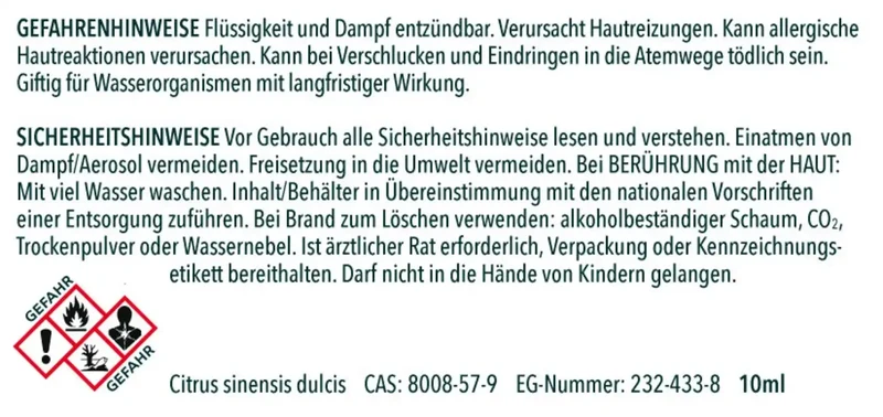 Bio Orange süss - natürliches ätherisches Öl - 10 ml