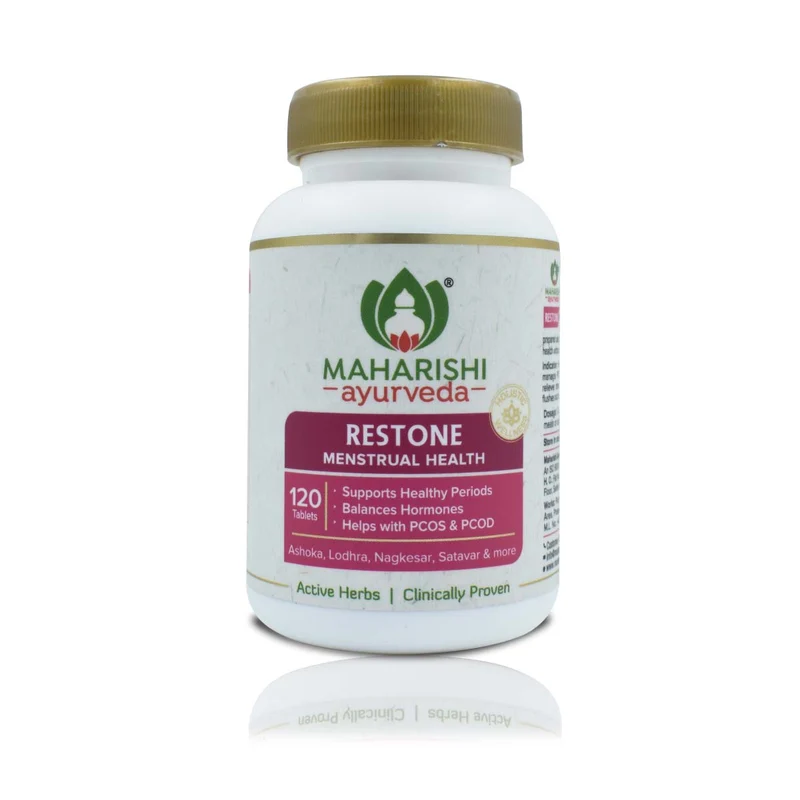 Maharishi Ayurveda Restone Tablets| For Healthy Periods| Regulates Menstrual Cycle | For Managing PCOD & PCOS- 120 Tablets Pack