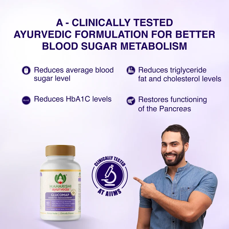 Glucomap | For Diabetes Control | Balances Blood Sugar Levels | Powerful Ayurvedic Formulation I Effective in Prediabetes |