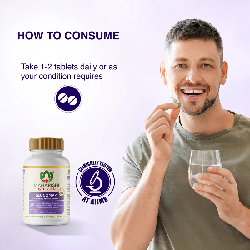 Glucomap | For Diabetes Control | Balances Blood Sugar Levels | Powerful Ayurvedic Formulation I Effective in Prediabetes |