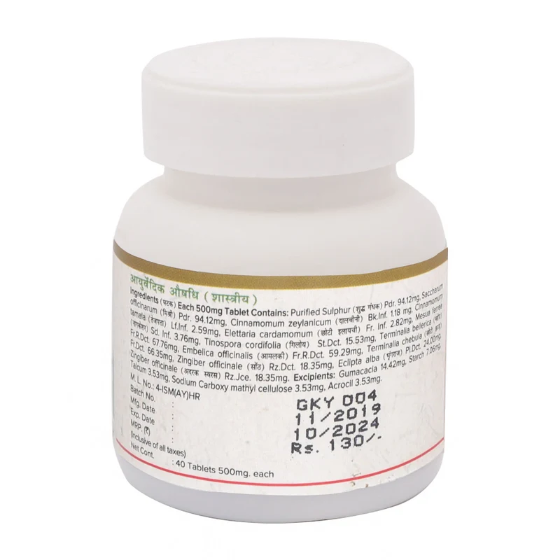 Gandhak Rasayana- For Fighting Infections (40 Tabs of 500mg each)