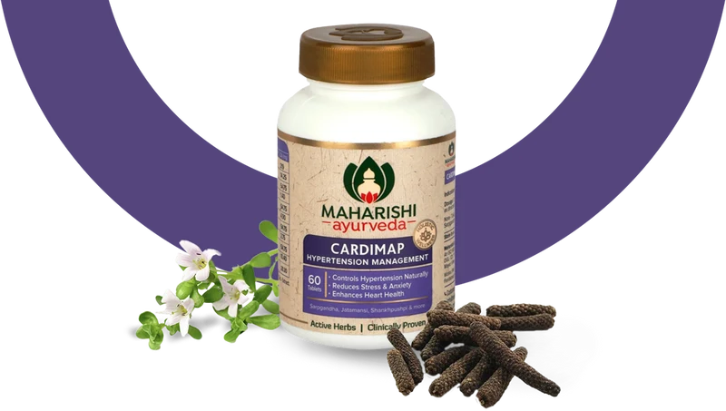 Cardimap - Ayurvedic Solution for Hypertention, Stress & Anxiety I 60 Tablets Pack