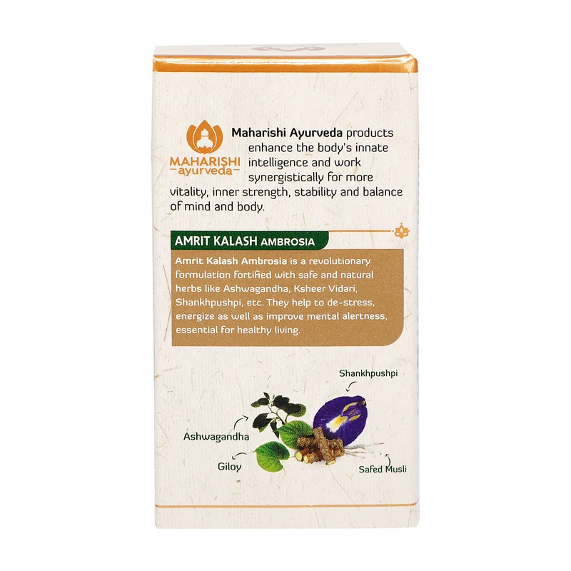 Maharishi Ayurveda Amrit Kalash - Ambrosia (60 Tablets) - For Active Mind & Body
