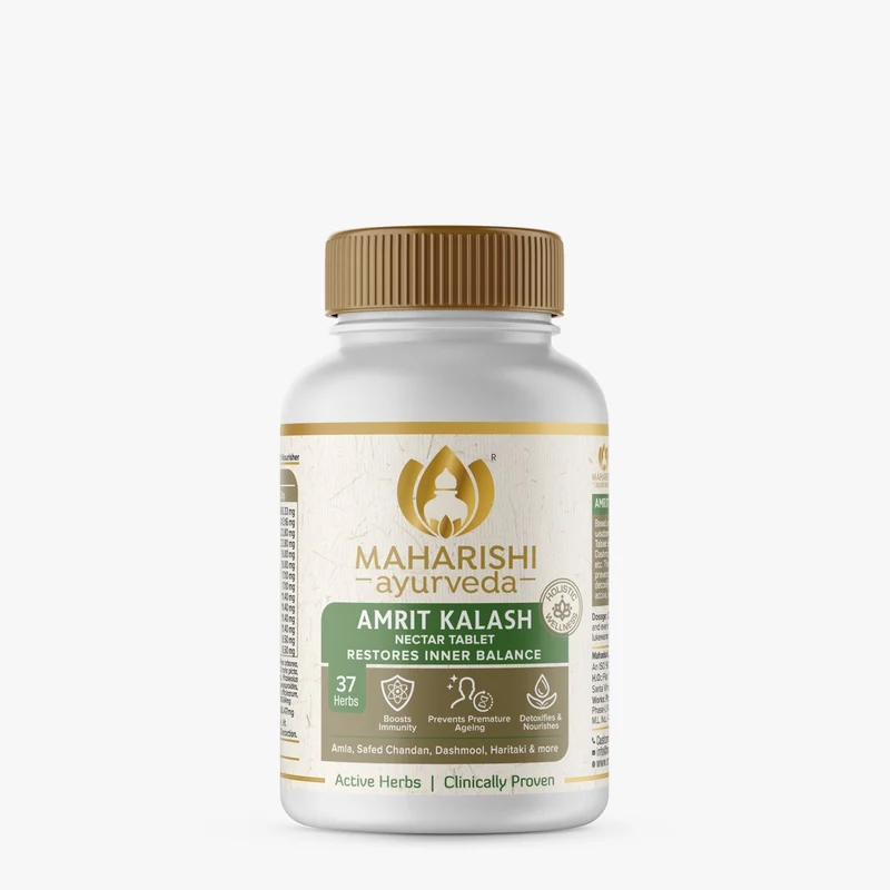 Maharishi Ayurveda Amrit Kalash Sugar Free | Super Rasayana for Perfect Health | Restores Innate Immunity | Helps Preserve Youthfulness | Helps Heart Health | Daily Health & Longevity | Ideal for Diabetics | 60 Nectar & 60 Ambrosia Tablets