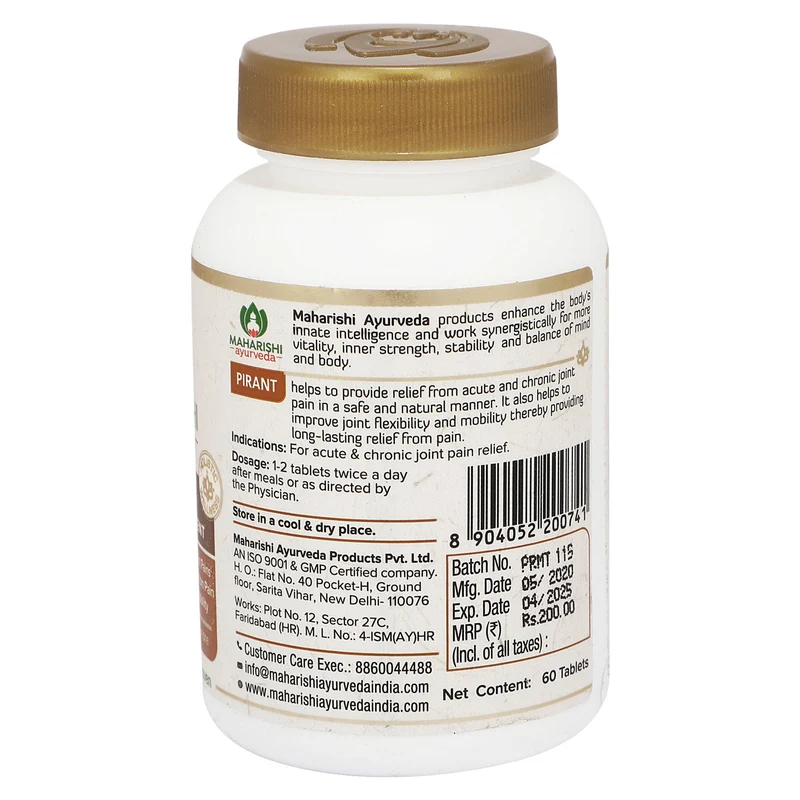 Pirant Tablets - For Joint & Muscle Pain | 60 Tablets Pack
