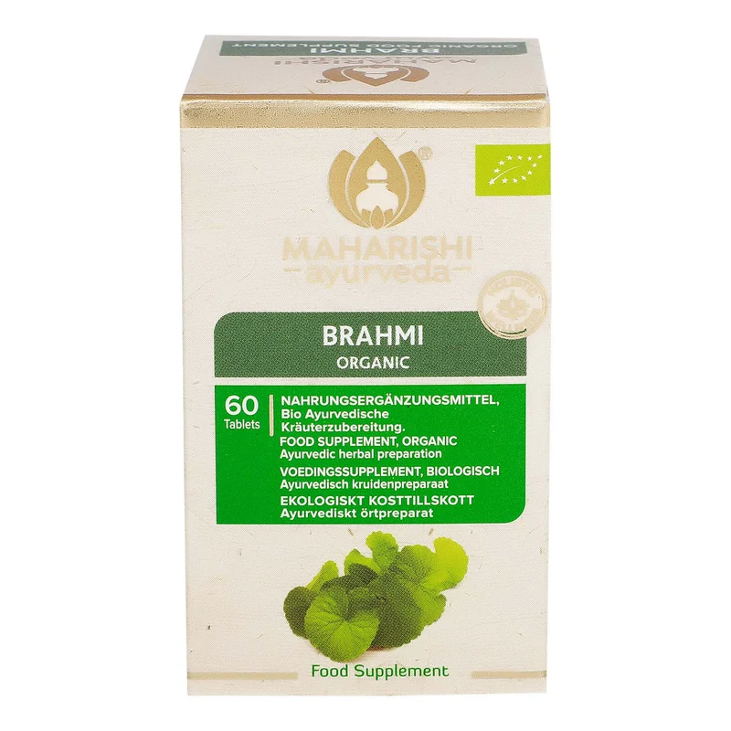 Organic Brahmi | Bacopa Monnieri Tablets | Certified by ECOCERT | Pure Brahmi Tablets | For Memory & Stress | 60 Tablets Pack