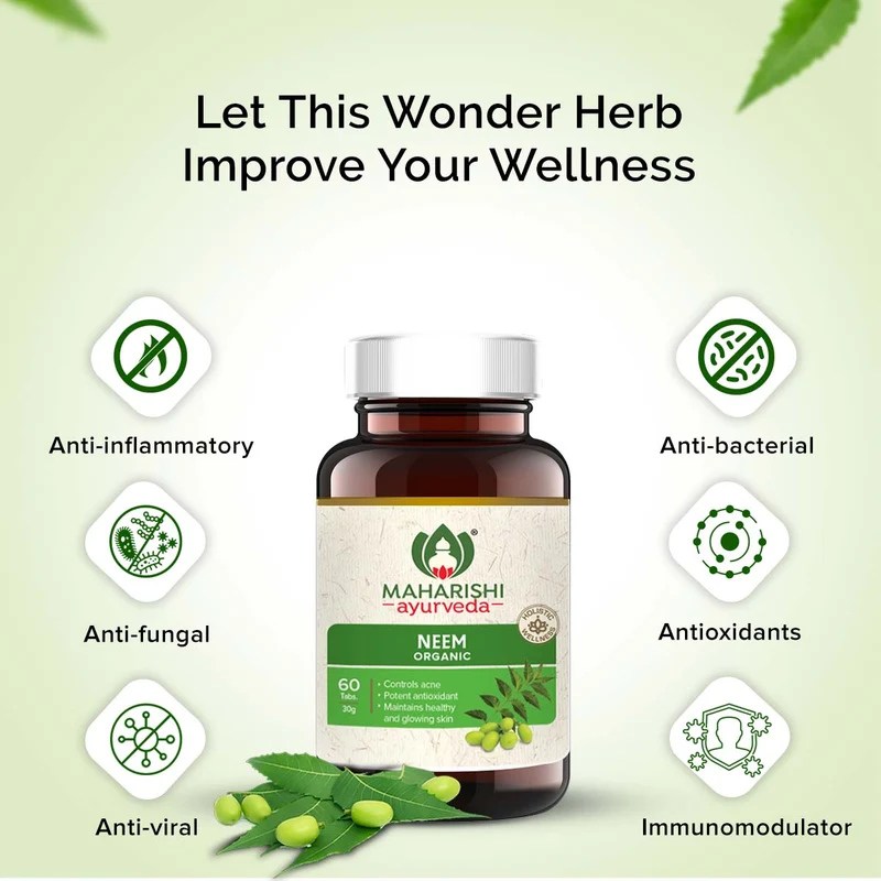 Organic Neem | Certified by ECOCERT | 60 Tablets Pack