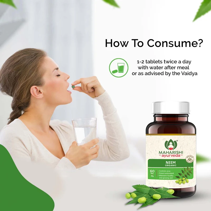 Organic Neem | Certified by ECOCERT | 60 Tablets Pack