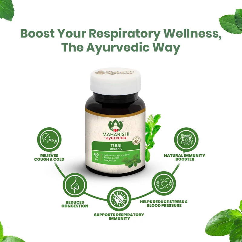Organic Tulsi | Tulsi Tablets | For Respiratory Health | Certified by ECOCERT | 60 Tablets Pack