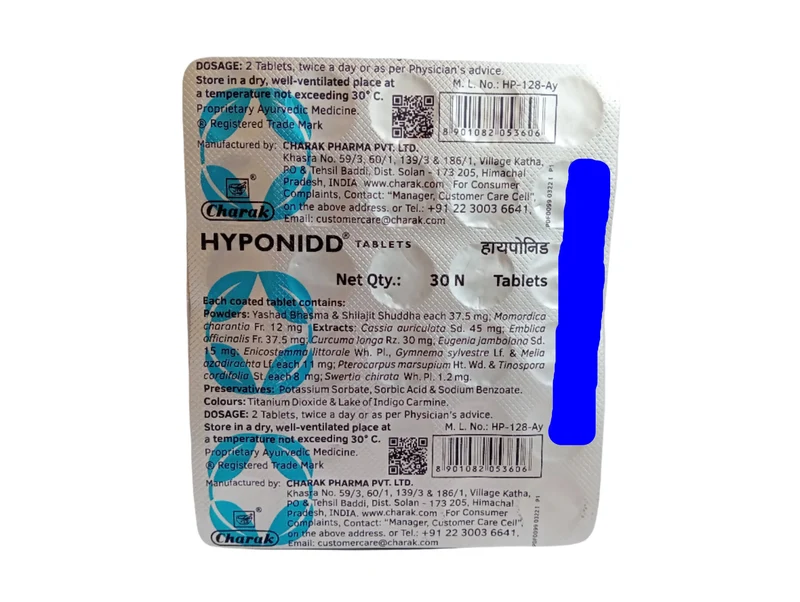 Hyponidd Tablet - Charak - Pack of 30 tablets