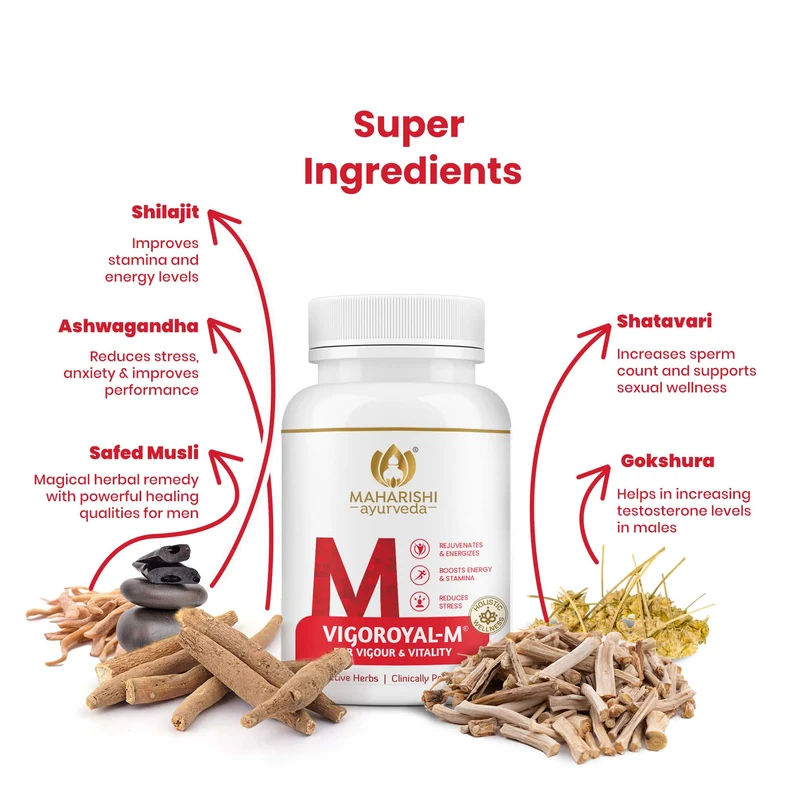 Vigoroyal-M | A Potent Formulation For Vigor and Vitality in Men | 60 Tablets