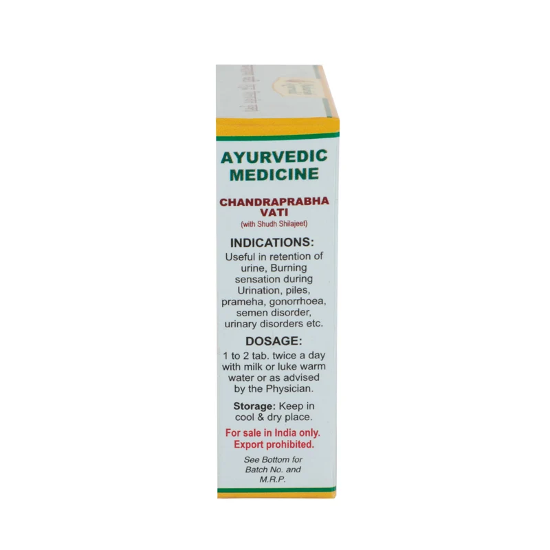 Chandra Prabha Vati - For Relief from Urinary Problems (Pack of 100 Tabs)