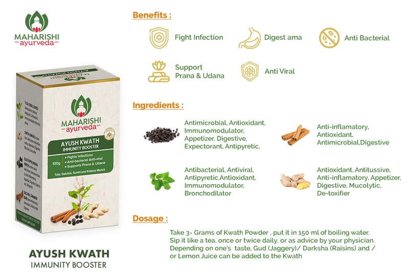 Maharishi Ayurveda Ayush Kwath - Pack of 2 | 100gms Pack Each