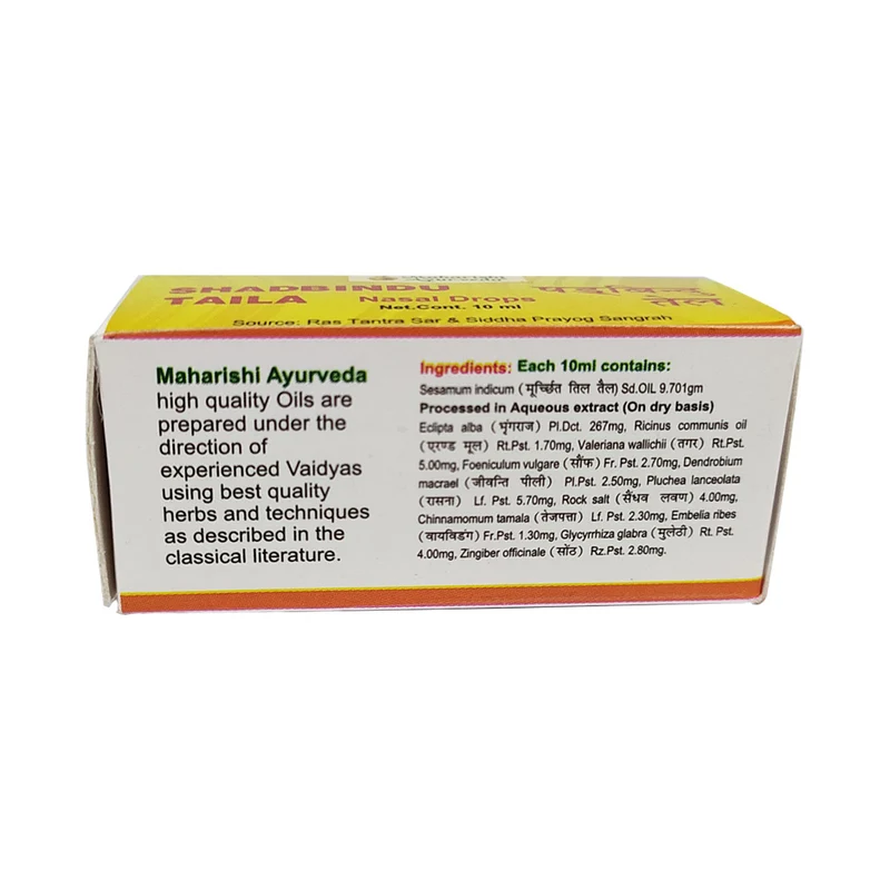 Shadbindu Oil | For Nasal Congestion & Headache Relief | 10ml Bottle