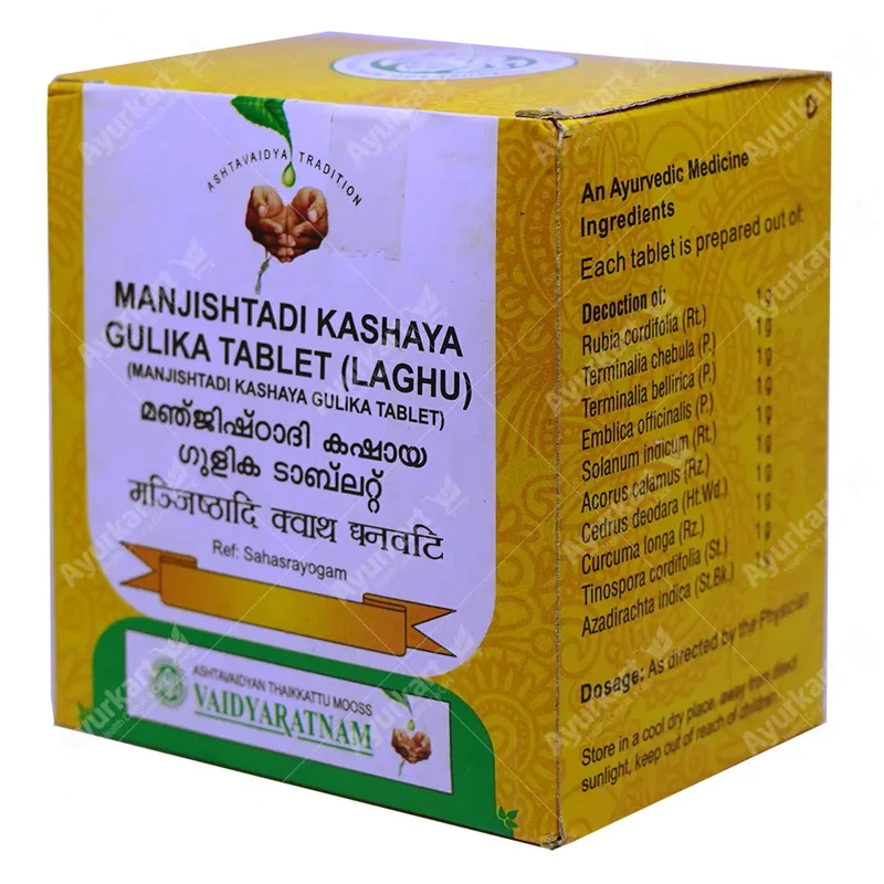 Manjishtadi Kashaya Gulika Tablet (Laghu) - 100 Nos - Vaidyaratnam