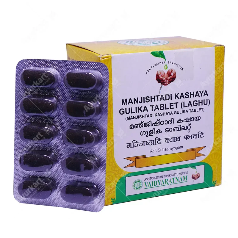 Manjishtadi Kashaya Gulika Tablet (Laghu) - 100 Nos - Vaidyaratnam