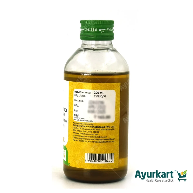 Balaguloochyadi Kera Thailam - Vaidyaratnam - 200ML