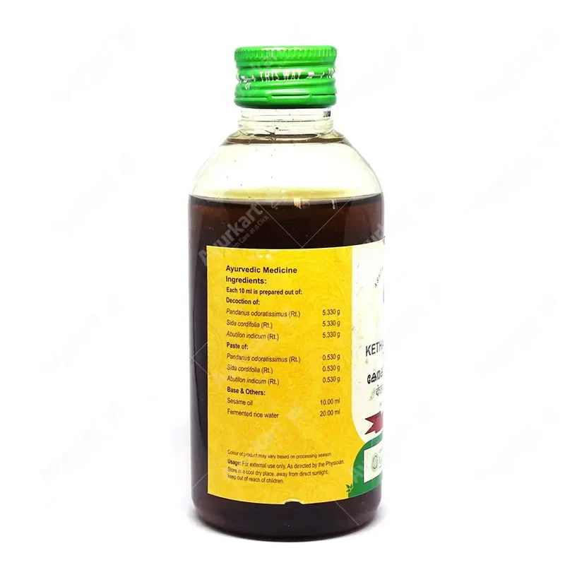 Kethakeemooladi Thailam – Vaidyaratnam – 200ml