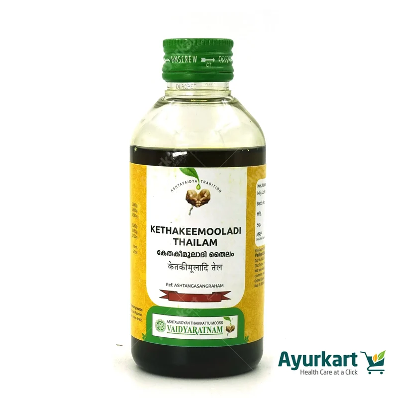 Kethakeemooladi Thailam – Vaidyaratnam – 200ml