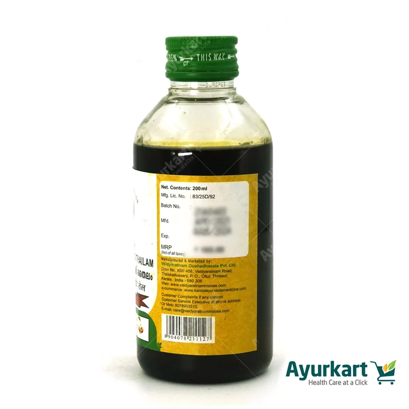 Bruhath Bhrungamalakadi Thailam - Vaidyaratnam - 200ML