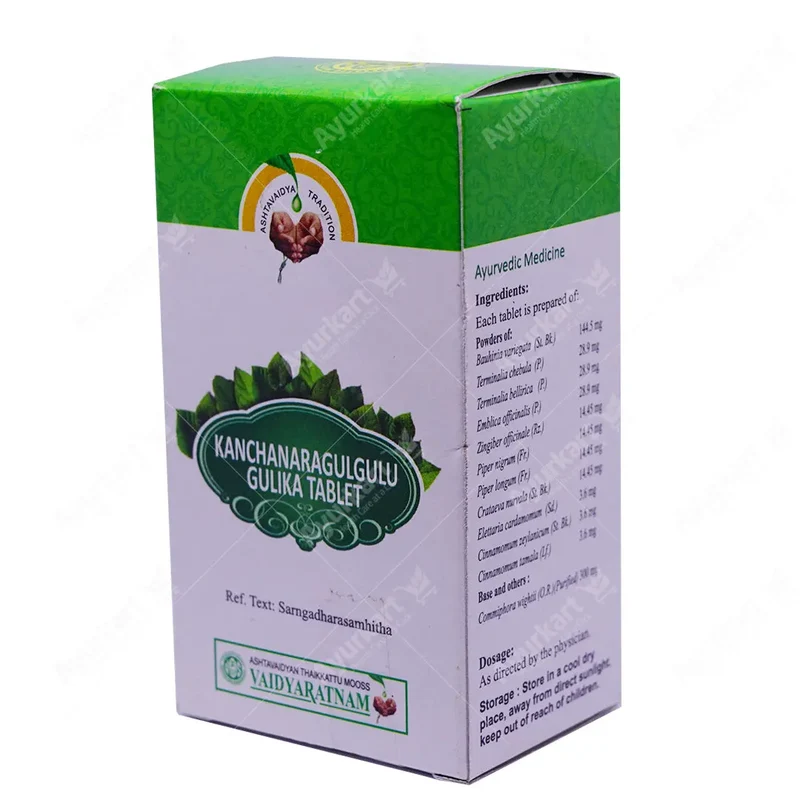 Kanchanara Gulgulu Gulika Tablet - 100 Nos - Vaidyaratnam
