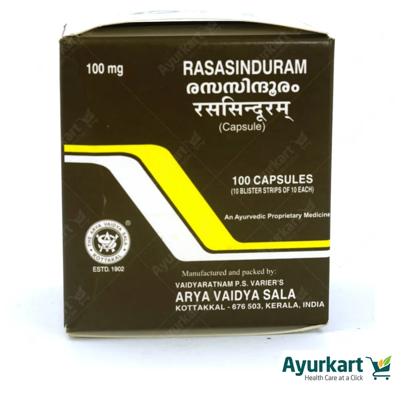 Rasasinduram Capsule - 100Nos - Kottakkal Arya Vaidya Sala