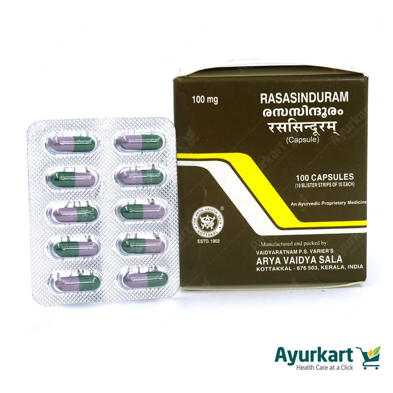 Rasasinduram Capsule - 100Nos - Kottakkal Arya Vaidya Sala
