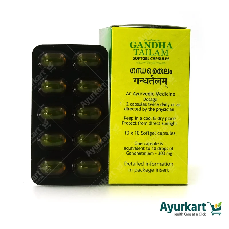Gandha Tailam Soft Gel Capsule - 100Nos - Kottakkal