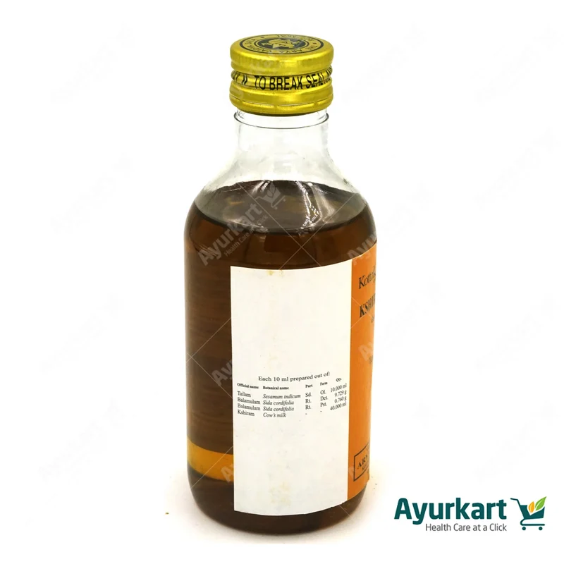 Kshirabala Tailam - Kottakkal Ayurveda - 200ML