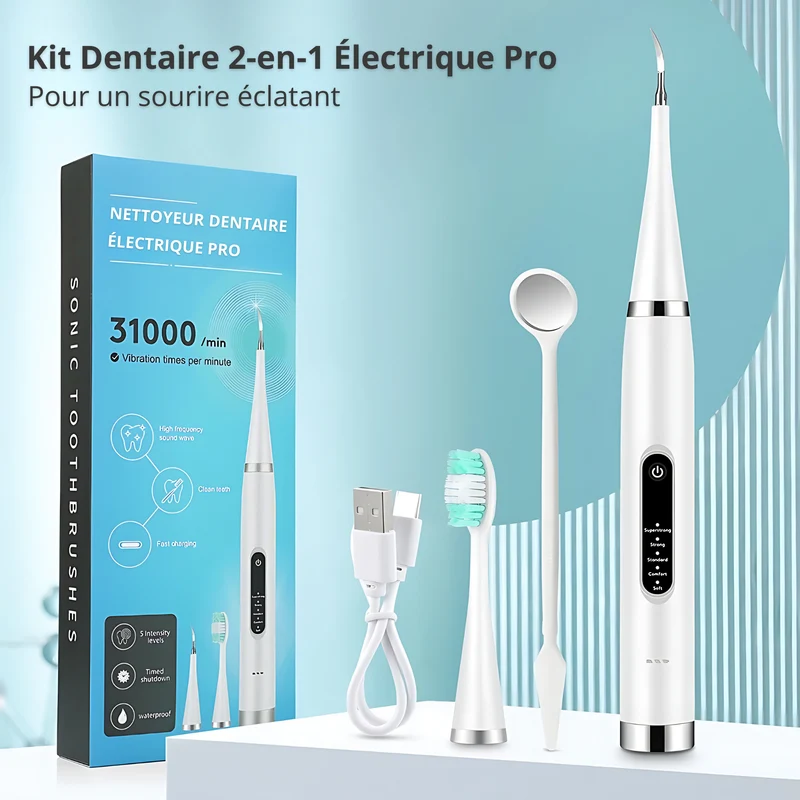 VITAL CARE | Kit dentaire ultime 2 en 1 : Blanchiment et nettoyage efficaces