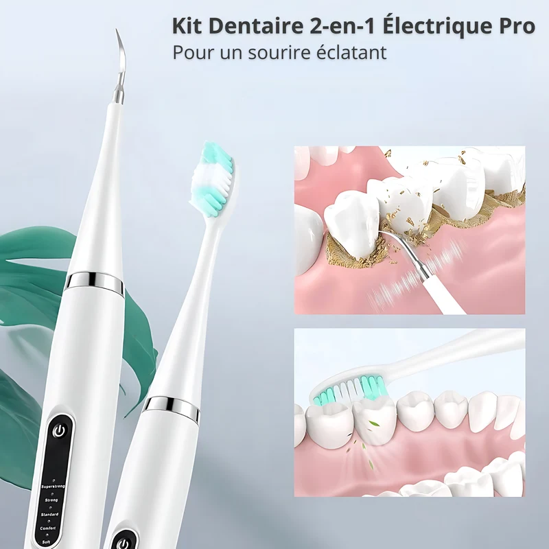 VITAL CARE | Kit dentaire ultime 2 en 1 : Blanchiment et nettoyage efficaces