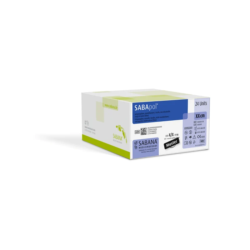 SABApol® Polypropylen | Nicht-Resorbierbares Nahtmaterial | monofil, blau, 3/8 Kreis, Dreieck, außenschneidend | 24 Stück