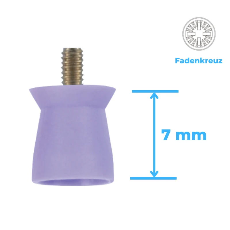 Polierkelche | Screw-In | Silikon, Short Cup | glatt, Fadenkreuz | 100 Stück