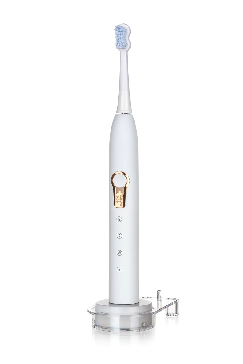 edelwhite Sonic Generation Health Suite 8+ Schallzahnbürste Ultrasoft INKL. 4 ERSATZKÖPFE (UVP 59,96€) STIFTUNG WARENTEST NOTE 1,9 GUT /SEHR GUT " ausgezeichnet dank 2-wöchigen Akkulaufzeit" , inkl. Reisehandtuch