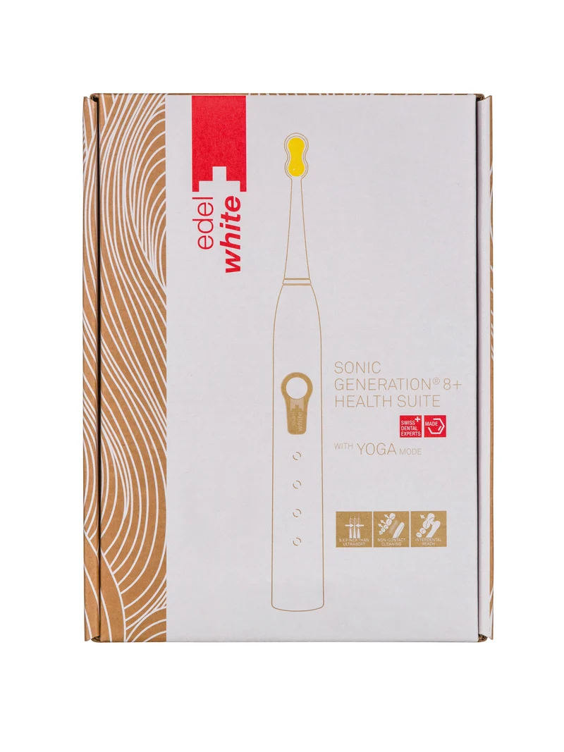 edelwhite Sonic Generation Health Suite 8+ Schallzahnbürste Ultrasoft INKL. 4 ERSATZKÖPFE (UVP 59,96€) STIFTUNG WARENTEST NOTE 1,9 GUT /SEHR GUT " ausgezeichnet dank 2-wöchigen Akkulaufzeit" , inkl. Reisehandtuch