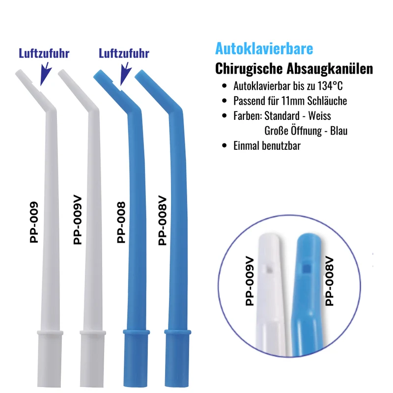 Autoklavierbare Chirurgische Absaugkanülen | 25 Stück