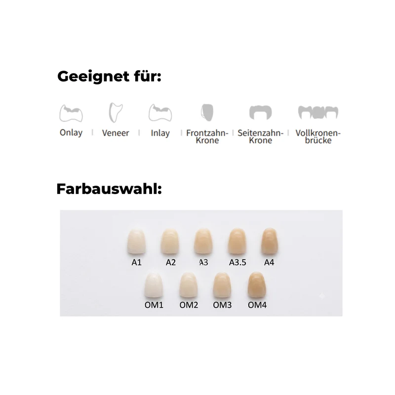 Cameo Dental Glas Keramic | Lithium - Disilikat - Block für CAD/CAM | 5 Stück