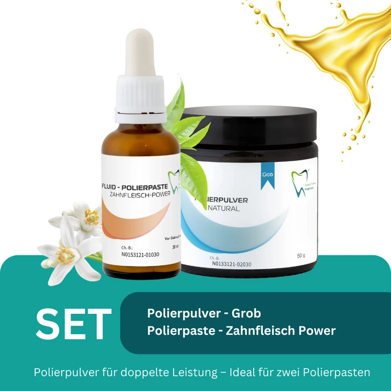 Bio Polierpaste GROB Zahnfleisch Power - Fluid und Polierpulver