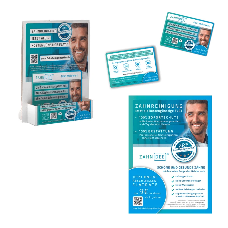 ZAHNIDEE® Starterpaket zur Einführung der ZahnReinigungsFlat in der Zahnarztpraxis
