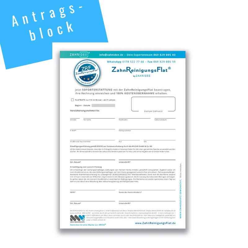 ZAHNIDEE® Starterpaket zur Einführung der ZahnReinigungsFlat in der Zahnarztpraxis