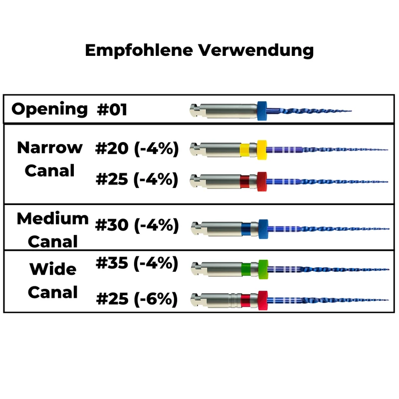 Wurzelkanalinstrumente Pro-Flexi Feilen E3 NiTi | 6er Pack